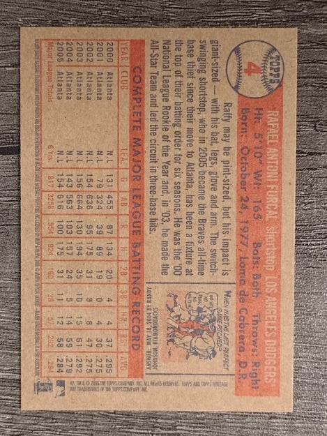 2006 Topps Heritage #4 Rafael Furcal