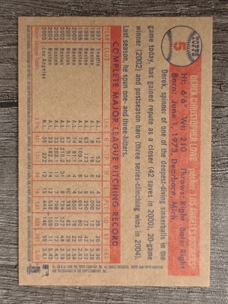 2006 Topps Heritage #5 Derek Lowe
