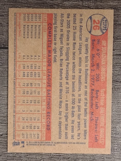 2006 Topps Heritage #26 Jay Gibbons