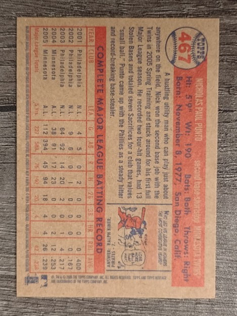 2006 Topps Heritage #467 Nick Punto