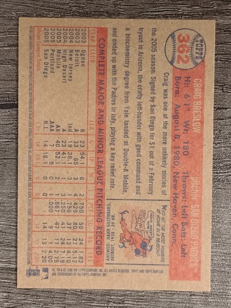2006 Topps Heritage #362 Craig Breslow RC