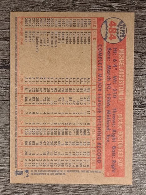 2006 Topps Heritage #484 Mike Timlin