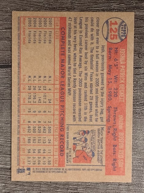 2006 Topps Heritage #125 Josh Beckett