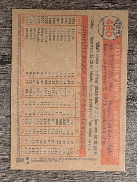 2006 Topps Heritage #480 Mike Hampton