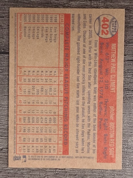 2006 Topps Heritage #402 Matt Clement