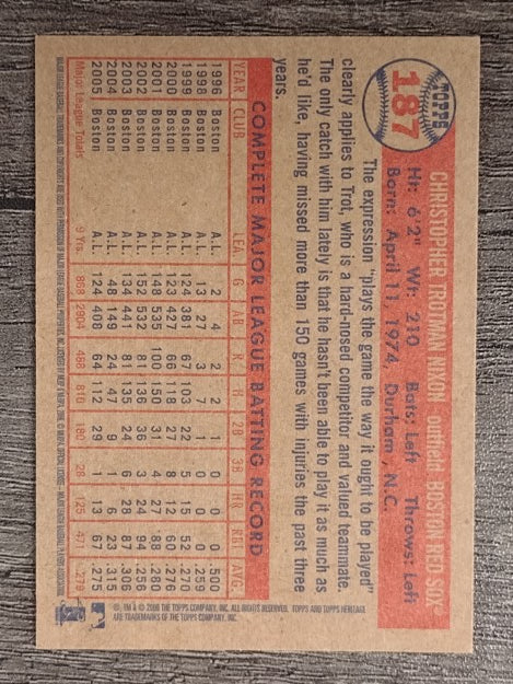 2006 Topps Heritage #187 Trot Nixon