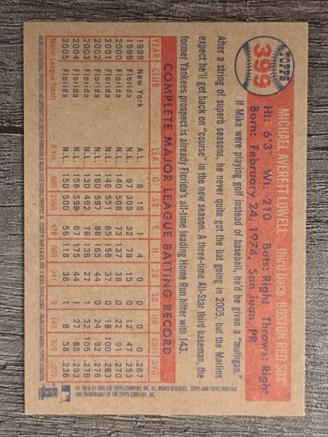 2006 Topps Heritage #399 Mike Lowell