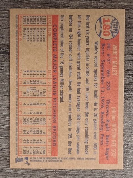 2006 Topps Heritage #180 Wade Miller