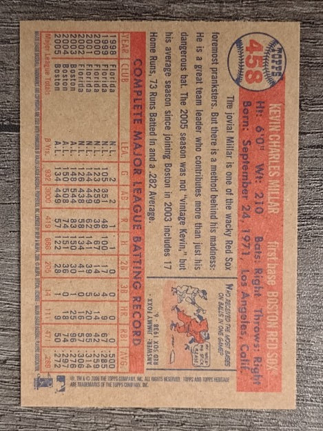 2006 Topps Heritage #458 Kevin Millar
