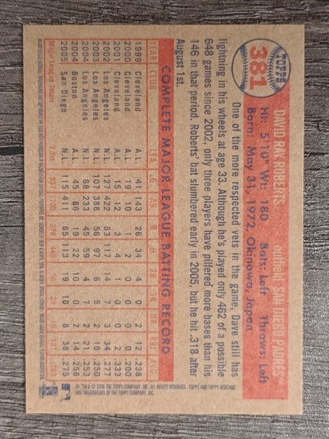 2006 Topps Heritage #381 Dave Roberts