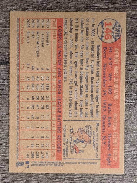 2006 Topps Heritage #146 Tony Giarratano