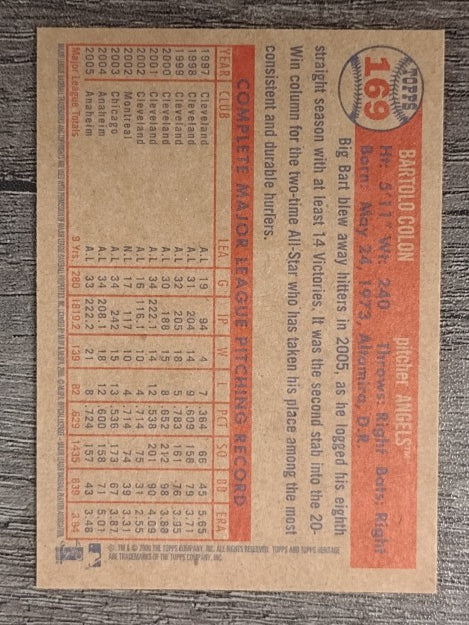 2006 Topps Heritage #169 Bartolo Colon