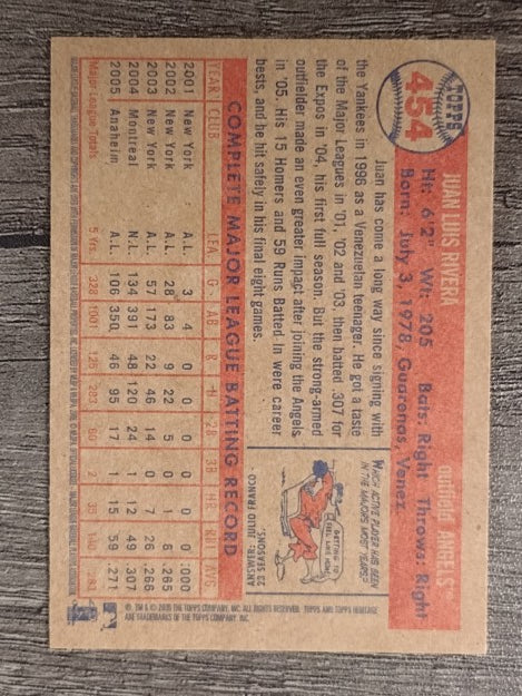 2006 Topps Heritage #454 Juan Rivera