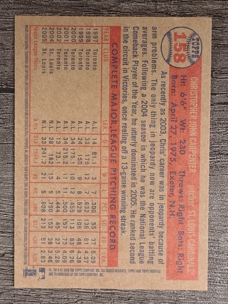 2006 Topps Heritage #158 Chris Carpenter