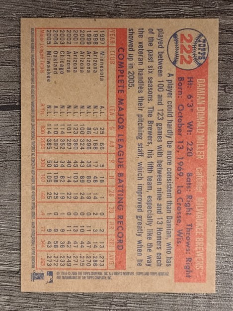 2006 Topps Heritage #222 Damian Miller