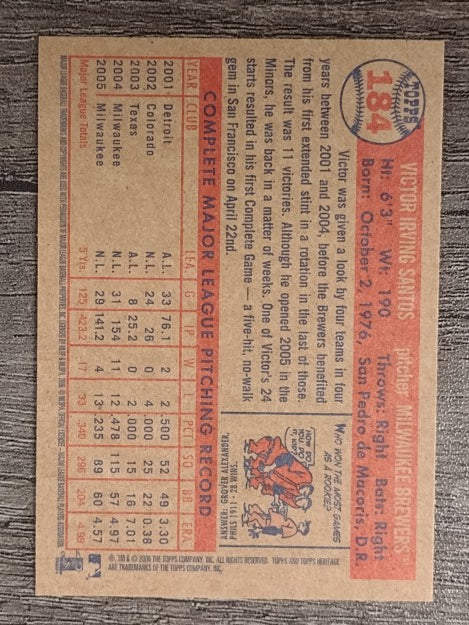 2006 Topps Heritage #184 Victor Santos