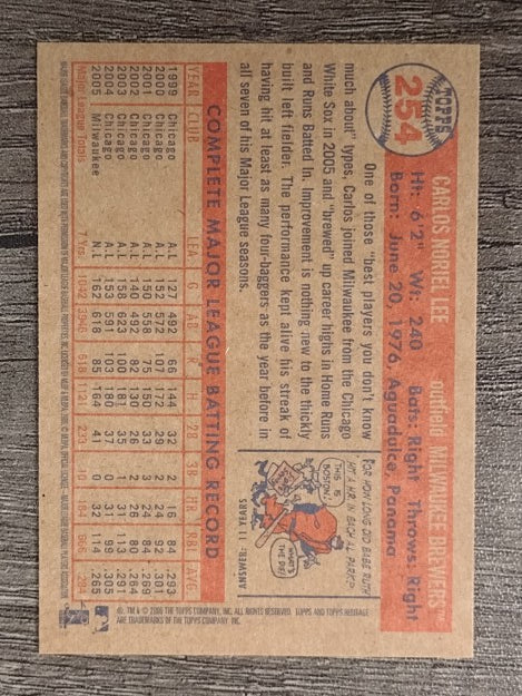 2006 Topps Heritage #254 Carlos Lee