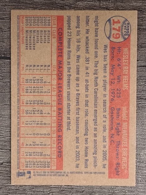 2006 Topps Heritage #179 Wes Helms