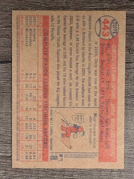 2006 Topps Heritage #443 Chris Capuano