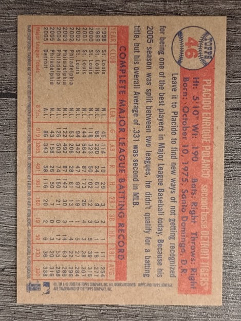 2006 Topps Heritage #46 Placido Polanco
