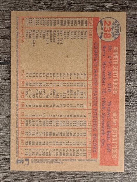 2006 Topps Heritage #238 Kenny Rogers