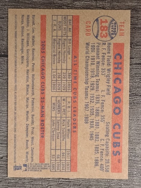 2006 Topps Heritage #183 Chicago Cubs TC