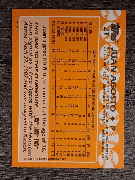 1988 Topps Traded #2T Juan Agosto