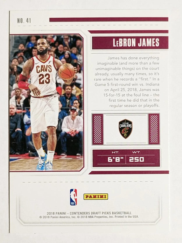 2018-19 Panini Contenders Draft Picks #41 LeBron James