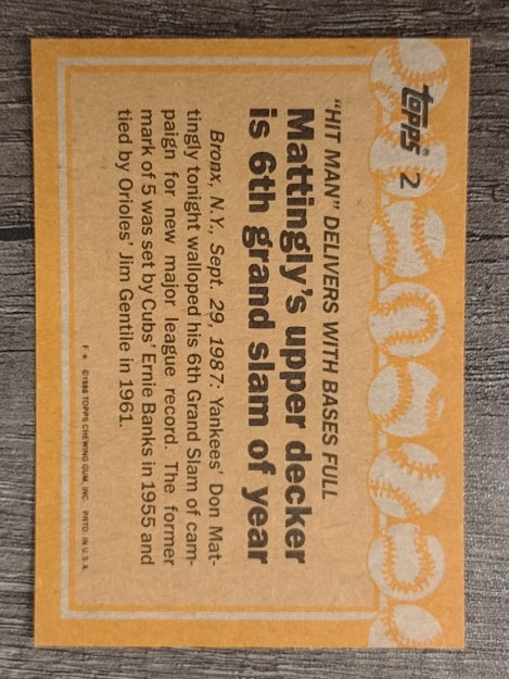 1988 Topps #2 Don Mattingly RB