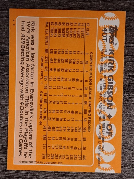 1988 Topps Traded #40T Kirk Gibson