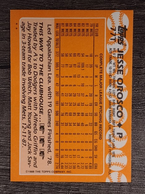 1988 Topps Traded #77T Jesse Orosco