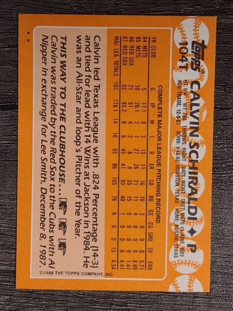 1988 Topps Traded #104T Calvin Schiraldi