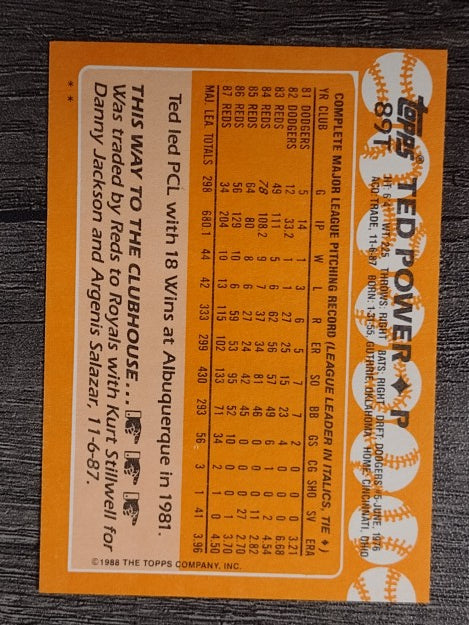 1988 Topps Traded #89T Ted Power
