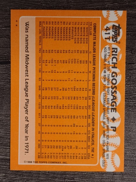 1988 Topps Traded #41T Rich Gossage