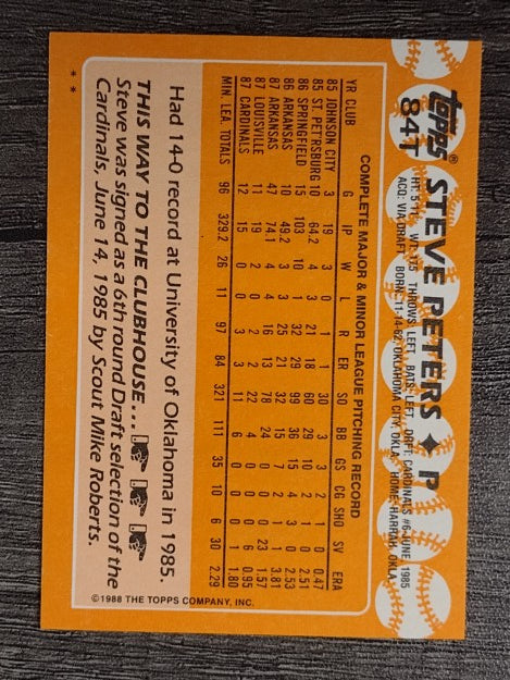 1988 Topps Traded #84T Steve Peters