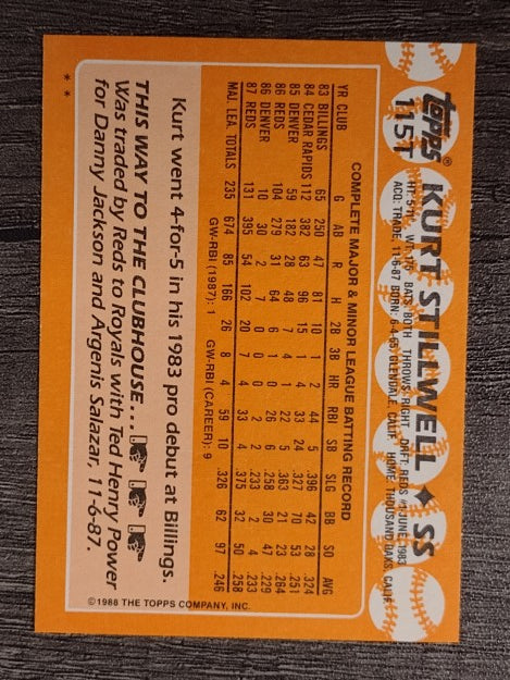 1988 Topps Traded #115T Kurt Stillwell