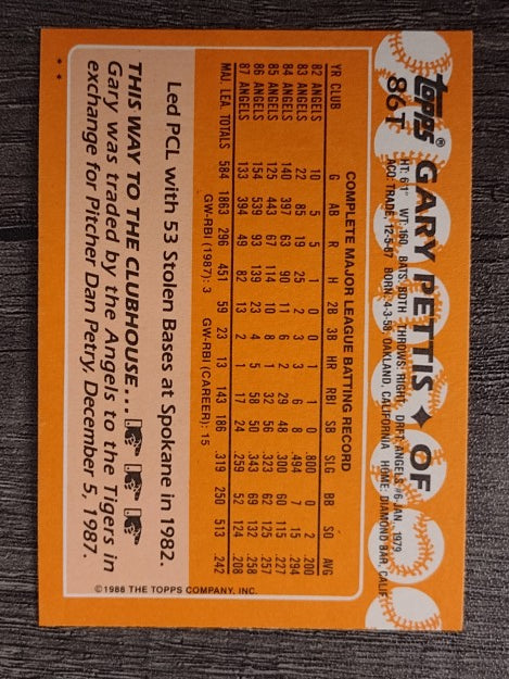 1988 Topps Traded #86T Gary Pettis