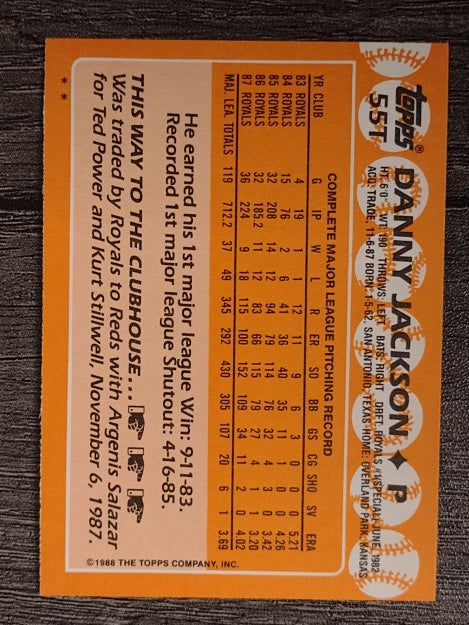 1988 Topps Traded #55T Danny Jackson