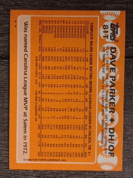 1988 Topps Traded #81T Dave Parker