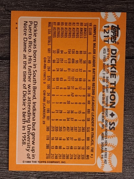 1988 Topps Traded #121T Dickie Thon