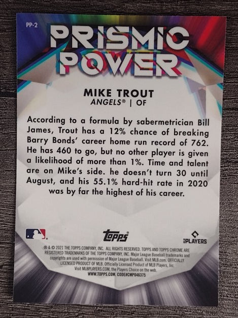 2021 Topps Chrome Prismic Power #PP2 Mike Trout
