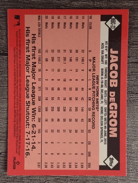 2021 Topps Chrome '86 Topps #86BC23 Jacob deGrom