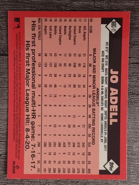 2021 Topps Chrome '86 Topps #86BC11 Jo Adell