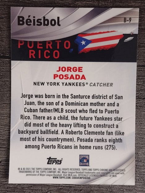 2021 Topps Chrome Beisbol #B9 Jorge Posada