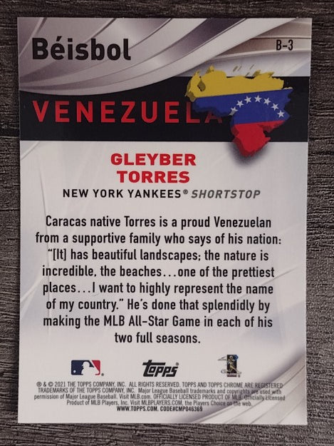 2021 Topps Chrome Beisbol #B3 Gleyber Torres