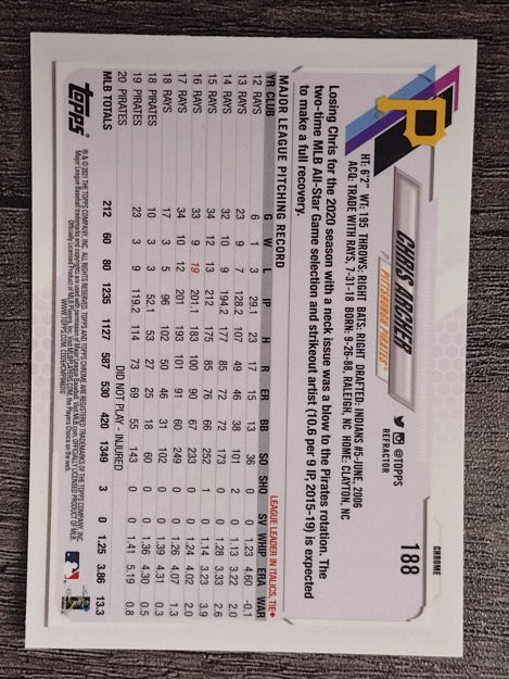 2021 Topps Chrome Refractors #188 Chris Archer