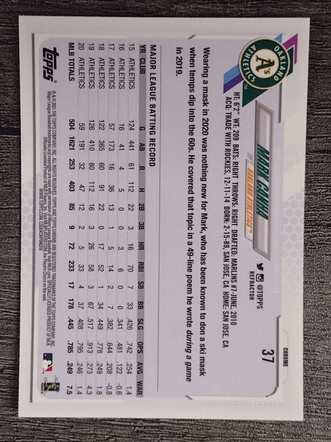 2021 Topps Chrome Refractors #37 Mark Canha