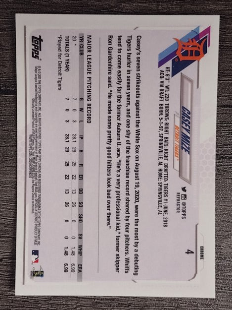 2021 Topps Chrome Refractors #4 Casey Mize