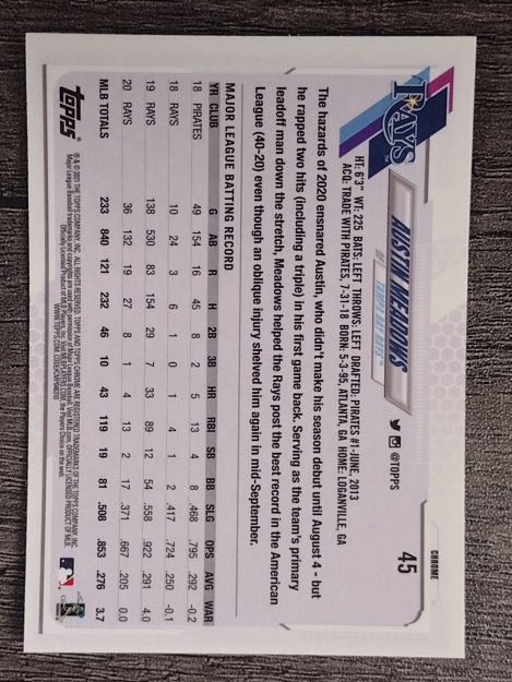 2021 Topps Chrome #45 Austin Meadows