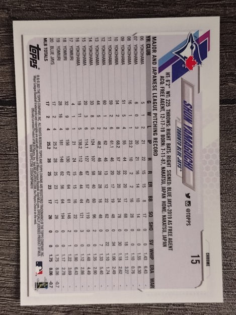 2021 Topps Chrome #15 Shun Yamaguchi